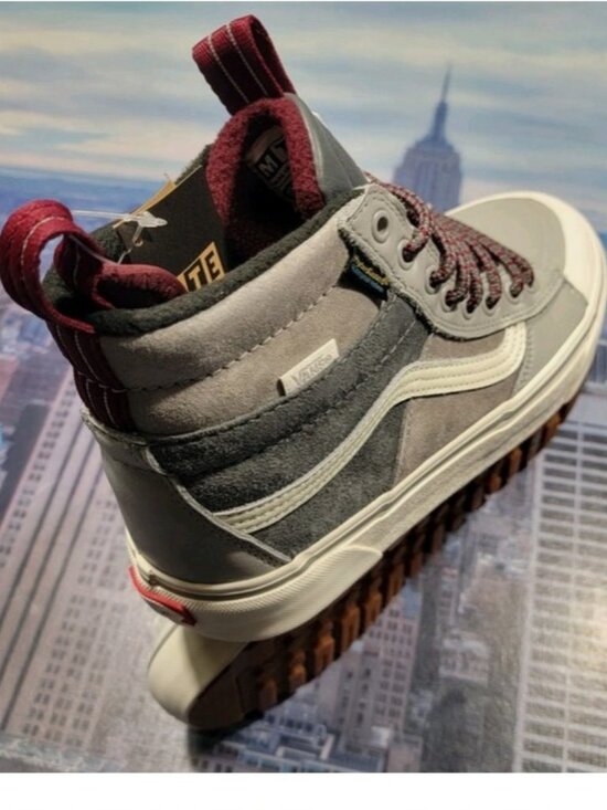 New VANS SK8 UnisexHi MTE-2 Primaloft Shoes Grey/Maroon Mens Size 11.5 main image 7